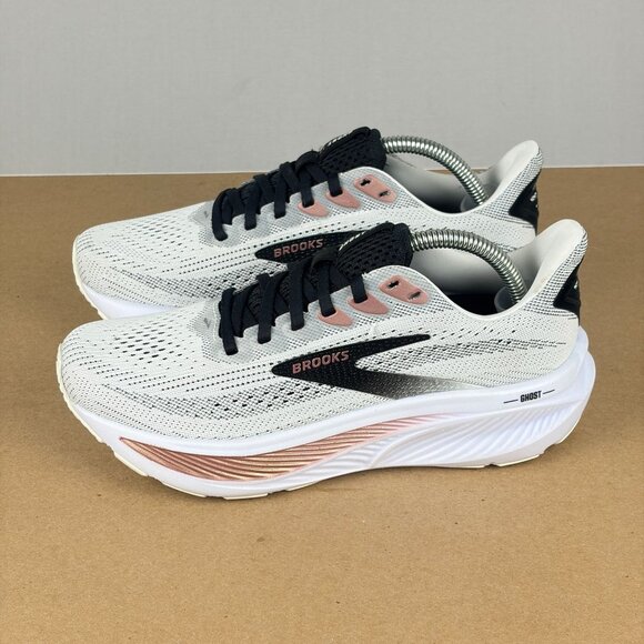 Brooks Ghost 17 Athletic Running Shoes Womens 6 White Rose Gold Low Top Lace Up - Picture 10 of 10